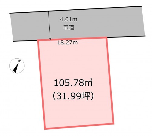 北本市西高尾、土地の間取り画像です