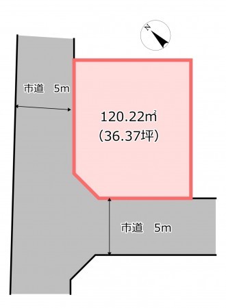 北本市中丸、土地の間取り画像です