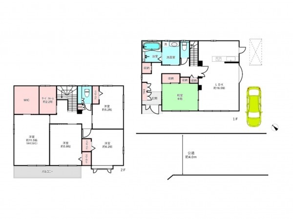 桶川市上日出谷南、中古一戸建ての間取り画像です
