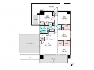桶川市西、マンションの間取り画像です