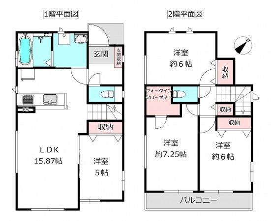 北本市東間、新築一戸建ての間取り画像です