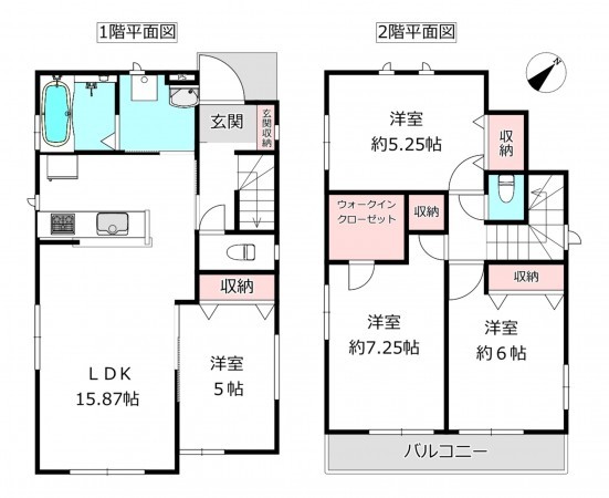 北本市東間、新築一戸建ての間取り画像です