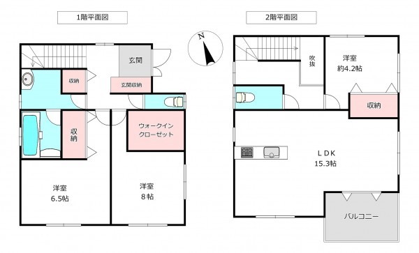 桶川市、中古一戸建ての間取り画像です