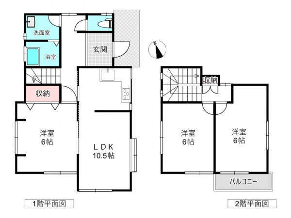 北本市大字下石戸下、中古一戸建ての間取り画像です