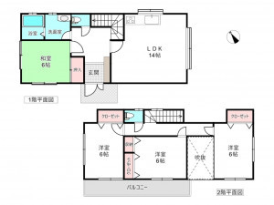 北本市中丸、中古一戸建ての間取り画像です