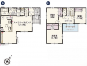 北本市東間、新築一戸建ての間取り画像です