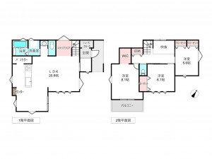 桶川市坂田西、新築一戸建ての間取り画像です