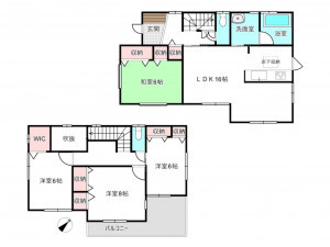 桶川市上日出谷南、中古一戸建ての間取り画像です
