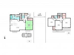 桶川市、中古一戸建ての間取り画像です
