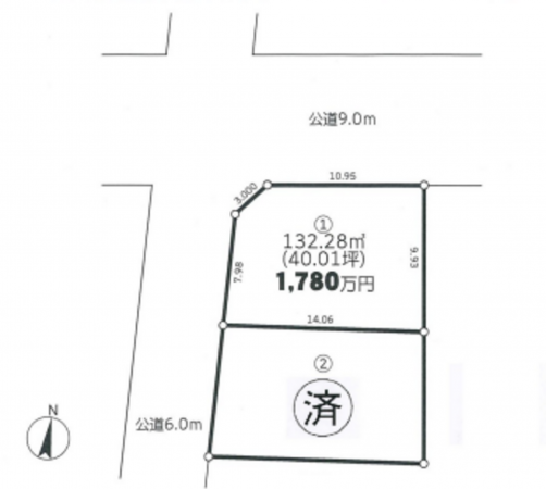 北本市大字下石戸上、土地の間取り画像です
