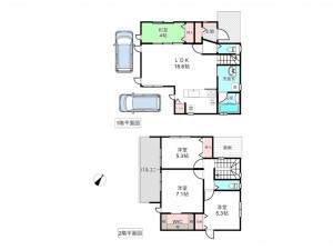 北本市中丸、新築一戸建ての間取り画像です