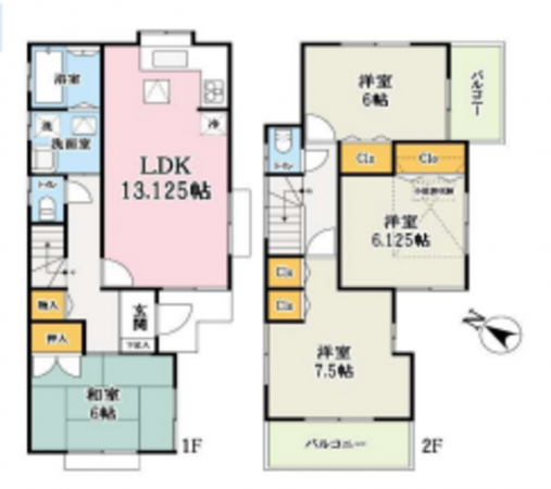 桶川市、収益物件/住宅の間取り画像です