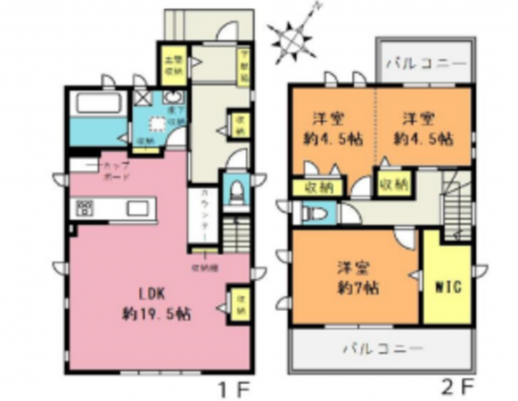 桶川市坂田西、収益物件/住宅の間取り画像です