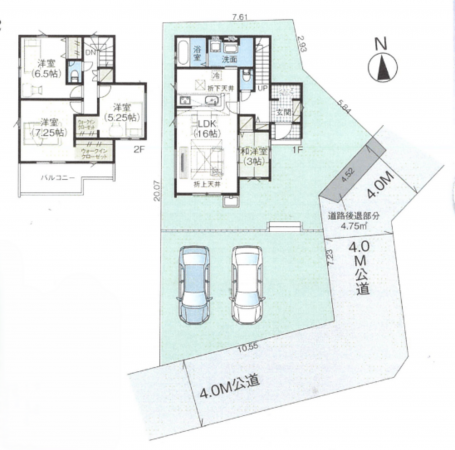 桶川市、新築一戸建ての間取り画像です
