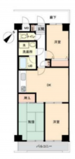桶川市南、マンションの間取り画像です