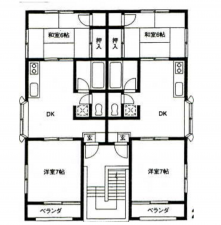 桶川市鴨川、収益物件/アパートの間取り画像です