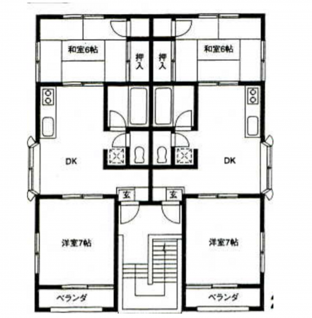 桶川市鴨川、収益物件/アパートの間取り画像です