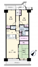 北本市東間、マンションの間取り画像です