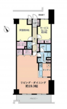 北本市朝日、マンションの間取り画像です