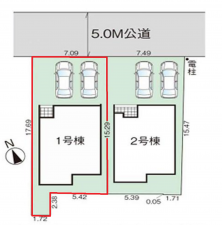 桶川市鴨川、新築一戸建ての画像です