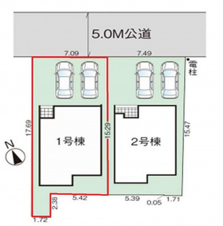 桶川市鴨川、新築一戸建ての画像です