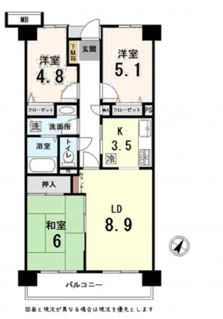 桶川市末広、収益物件/マンションの間取り画像です
