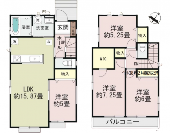 北本市東間、新築一戸建ての間取り画像です