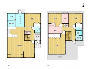 稲沢市大塚北、中古一戸建ての間取り画像です