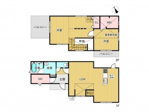 稲沢市北市場本町、中古一戸建ての間取り画像です
