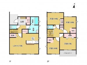 稲沢市北島町、新築一戸建ての間取り画像です