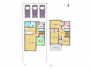 清須市廻間、新築一戸建ての間取り画像です
