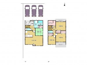 清須市廻間、新築一戸建ての間取り画像です