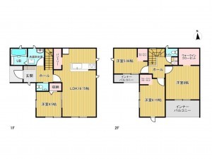 清須市春日上須ケ田、新築一戸建ての間取り画像です
