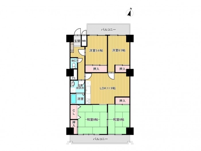 稲沢市国府宮、マンションの間取り画像です