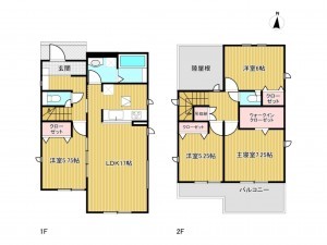 あま市甚目寺、新築一戸建ての間取り画像です