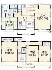 あま市七宝町川部、中古一戸建ての間取り画像です