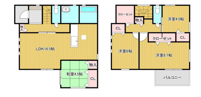 清須市春日上高畑、新築一戸建ての間取り画像です