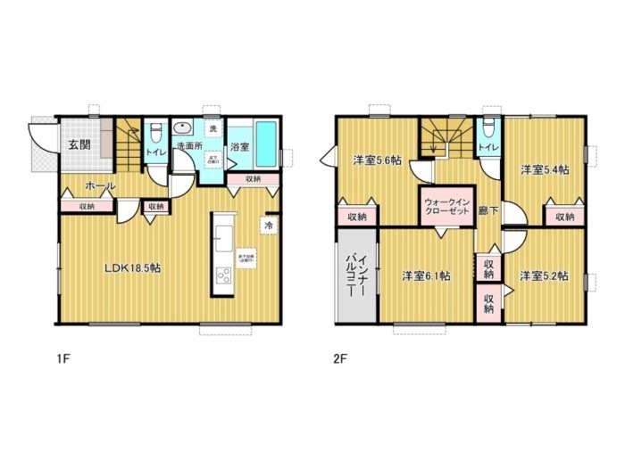 北名古屋市石橋、新築一戸建ての間取り画像です