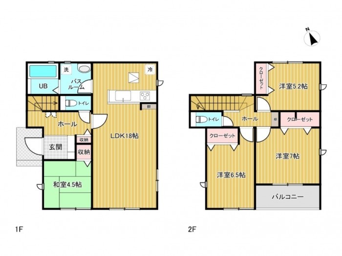 あま市七宝町川部、新築一戸建ての間取り画像です