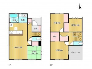 あま市七宝町鷹居、新築一戸建ての間取り画像です