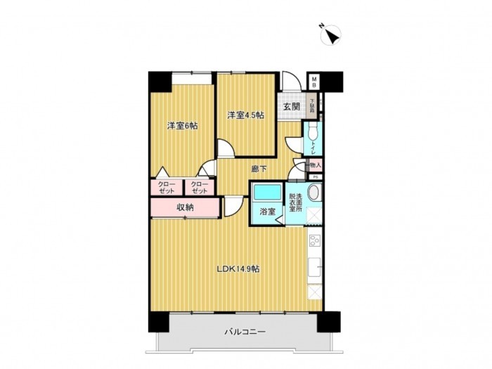 清須市土器野、マンションの間取り画像です