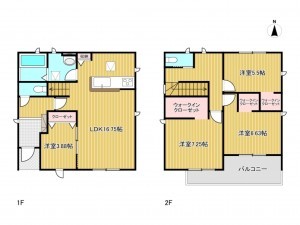 あま市古道、新築一戸建ての間取り画像です