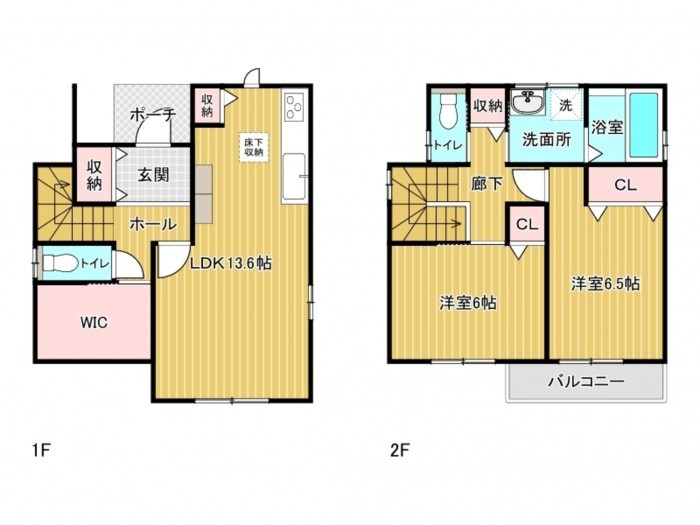 あま市七宝町遠島、中古一戸建ての間取り画像です