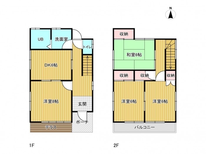 北名古屋市熊之庄、中古一戸建ての間取り画像です