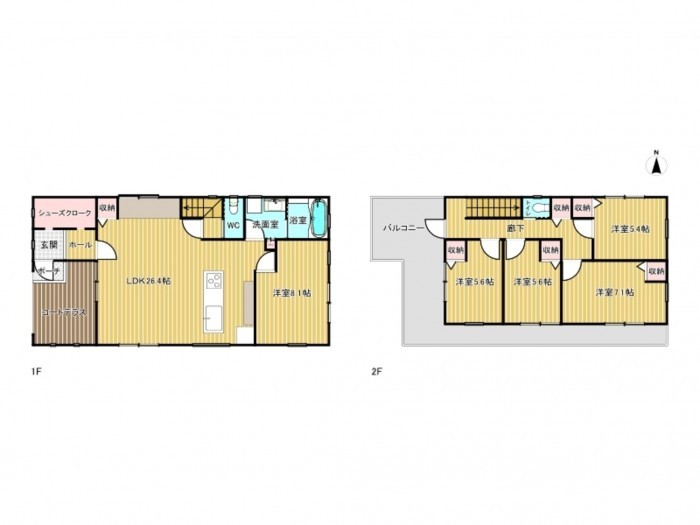 北名古屋市石橋、中古一戸建ての間取り画像です
