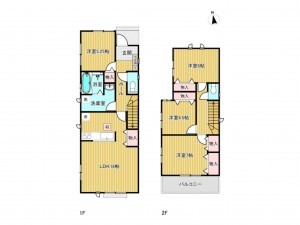 あま市坂牧、新築一戸建ての間取り画像です