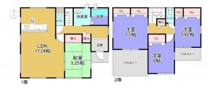 物件画像 一戸建て三木市志染町東自由が丘間取り