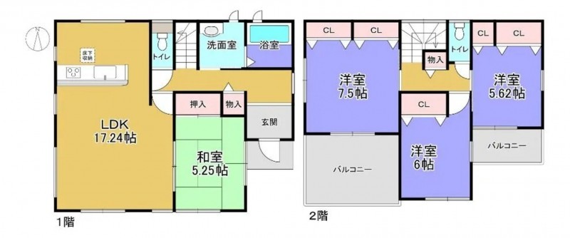 物件画像 一戸建て三木市志染町東自由が丘間取り