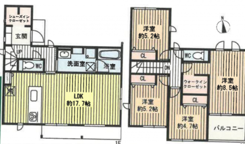 物件画像 一戸建て三木市志染町中自由が丘間取り