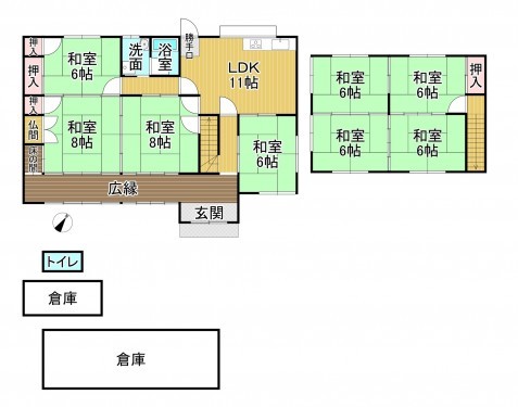 物件画像 一戸建て 野洲市吉地 間取り